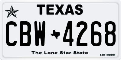 TX license plate CBW4268