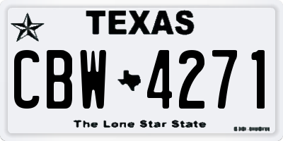 TX license plate CBW4271