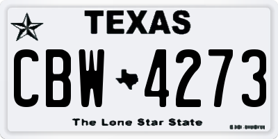 TX license plate CBW4273