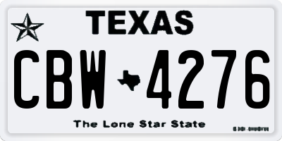 TX license plate CBW4276