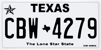 TX license plate CBW4279