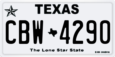 TX license plate CBW4290