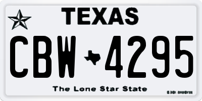 TX license plate CBW4295