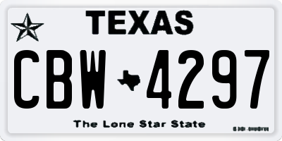 TX license plate CBW4297