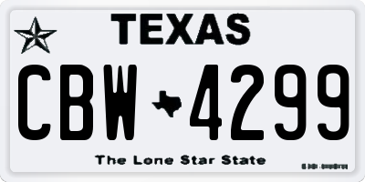 TX license plate CBW4299