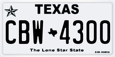 TX license plate CBW4300