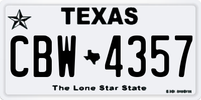 TX license plate CBW4357