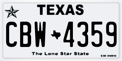 TX license plate CBW4359