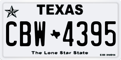 TX license plate CBW4395