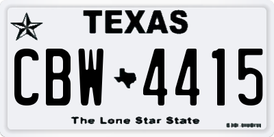 TX license plate CBW4415