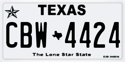 TX license plate CBW4424