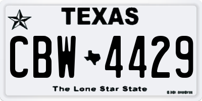 TX license plate CBW4429