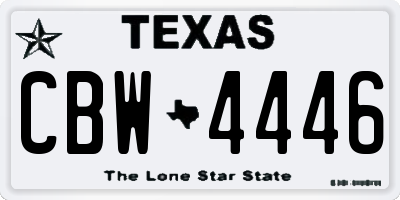 TX license plate CBW4446
