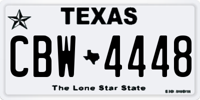 TX license plate CBW4448