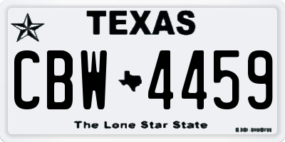 TX license plate CBW4459