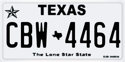 TX license plate CBW4464