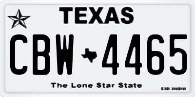 TX license plate CBW4465