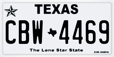 TX license plate CBW4469