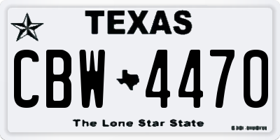 TX license plate CBW4470
