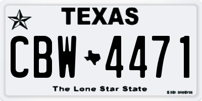 TX license plate CBW4471