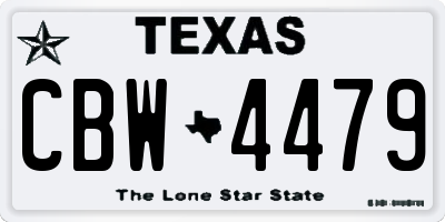 TX license plate CBW4479