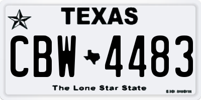 TX license plate CBW4483