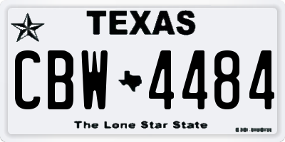 TX license plate CBW4484