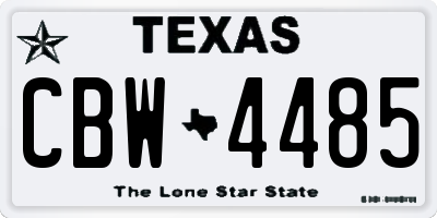TX license plate CBW4485
