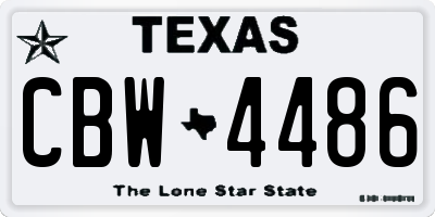 TX license plate CBW4486