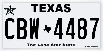 TX license plate CBW4487