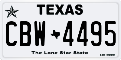 TX license plate CBW4495