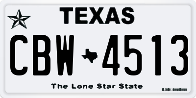 TX license plate CBW4513