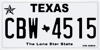 TX license plate CBW4515