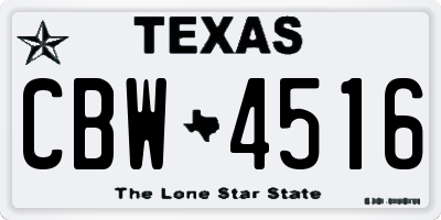 TX license plate CBW4516