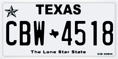 TX license plate CBW4518
