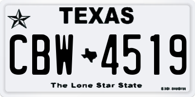 TX license plate CBW4519
