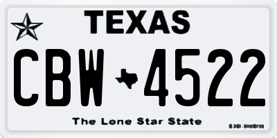 TX license plate CBW4522