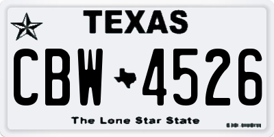 TX license plate CBW4526