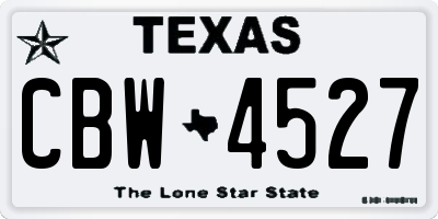 TX license plate CBW4527