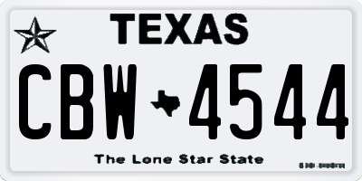 TX license plate CBW4544