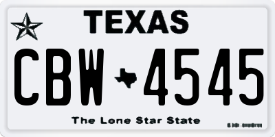 TX license plate CBW4545