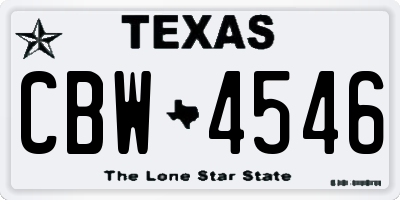 TX license plate CBW4546