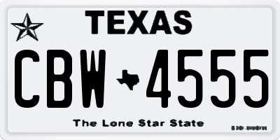 TX license plate CBW4555