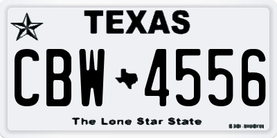 TX license plate CBW4556