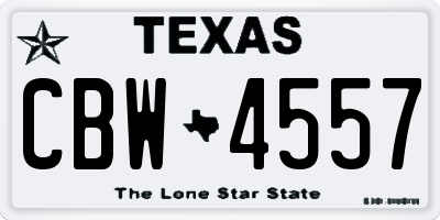 TX license plate CBW4557