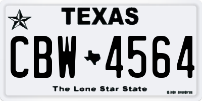 TX license plate CBW4564