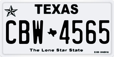 TX license plate CBW4565