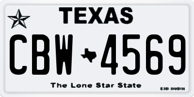 TX license plate CBW4569