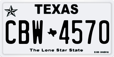 TX license plate CBW4570