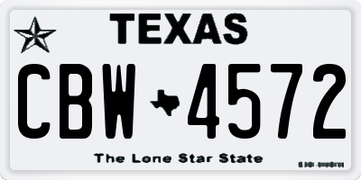 TX license plate CBW4572